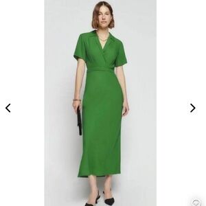 Reformation Green Danika Dress